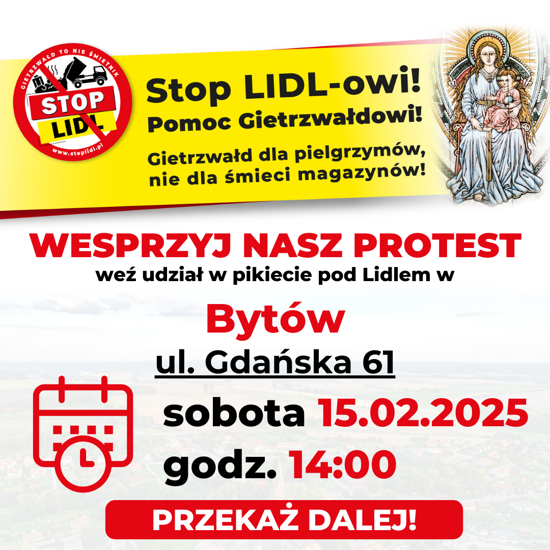 Bytów plakat pikiety luty 2025