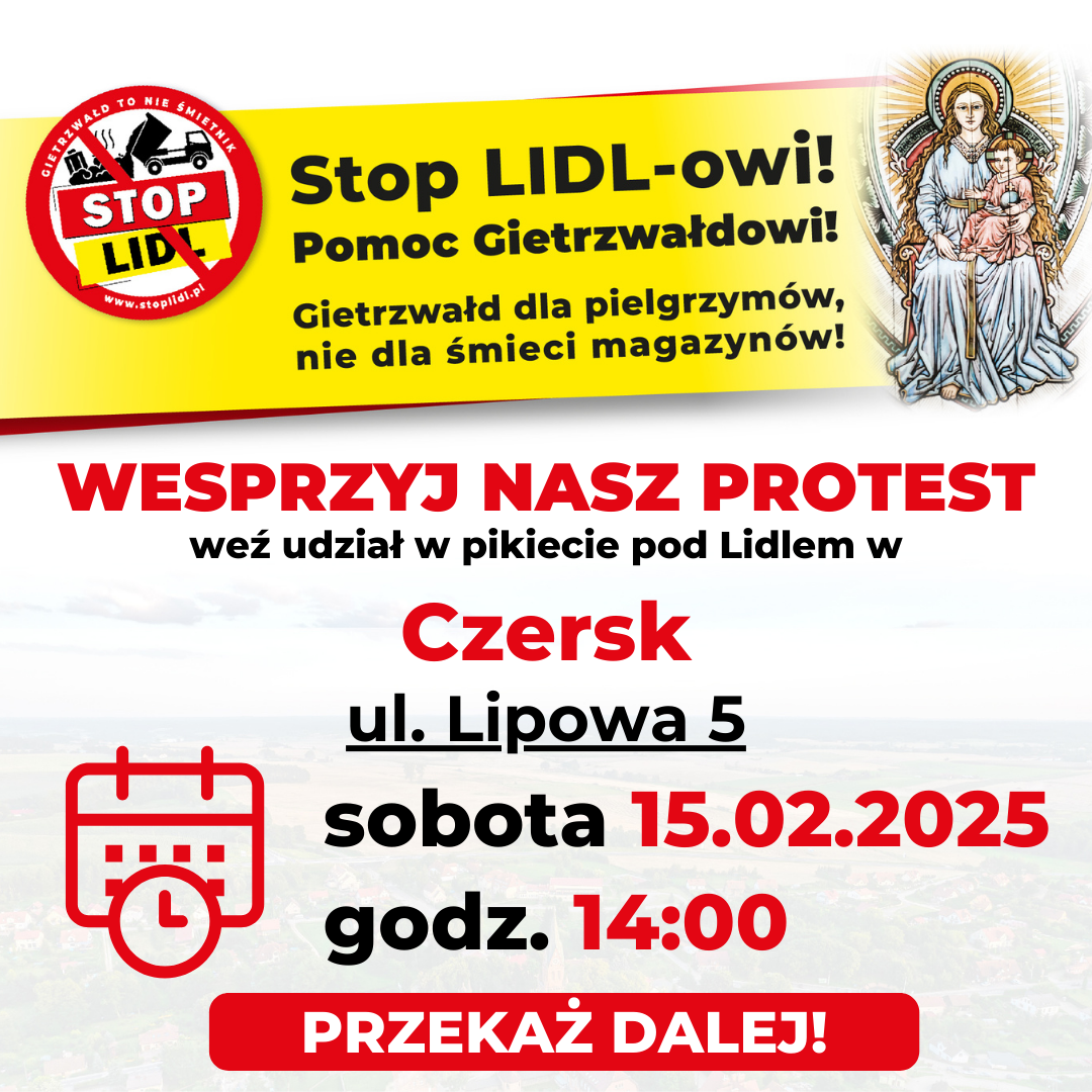 Czersk plakat pikiety luty 2025