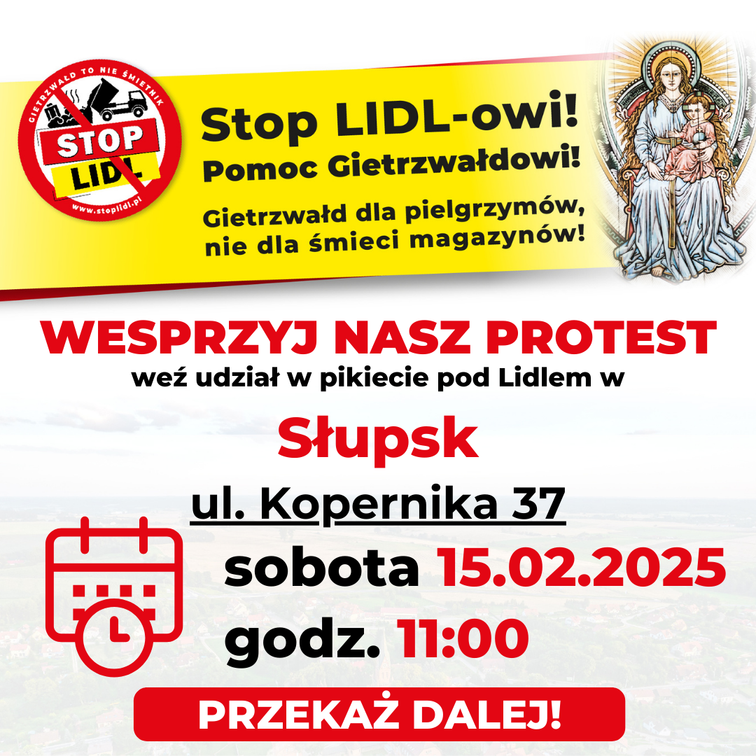 Słupsk plakat pikiet luty 2025